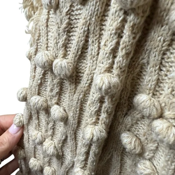 Cleobella | Lima Knit Sweater with Fringe and Pom Pom Sleeves | Sz M - Picture 8 of 12
